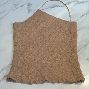 Tan Cable Knit Tank Top